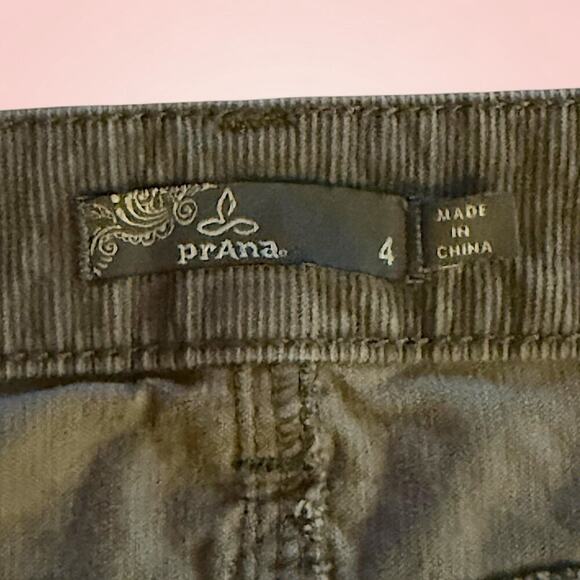 prAna Pants Women Size 4 Grey Trinity Corduroy Skinny Organic Cotton Blend - Picture 5 of 9